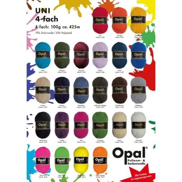 Opal Uni Solid Colours 4ply